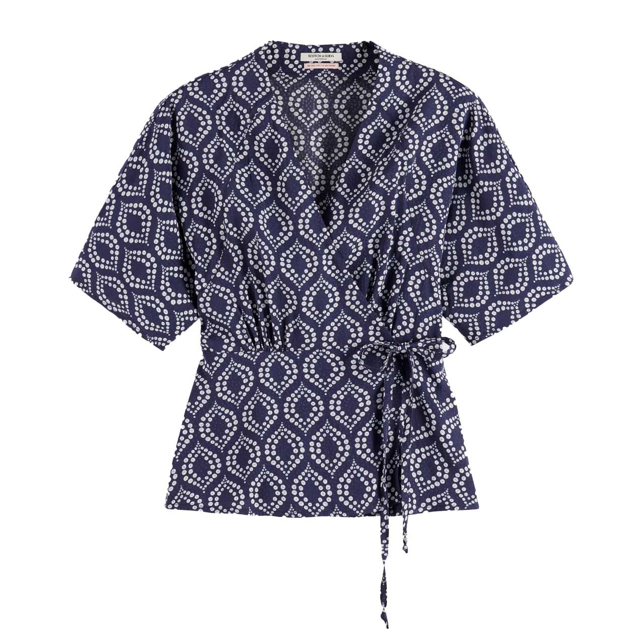 Scotch & Soda Wrap Top In Viscose Jacquard